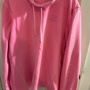 Vineyard Vines Bright Pink Cowl Neck Sweater